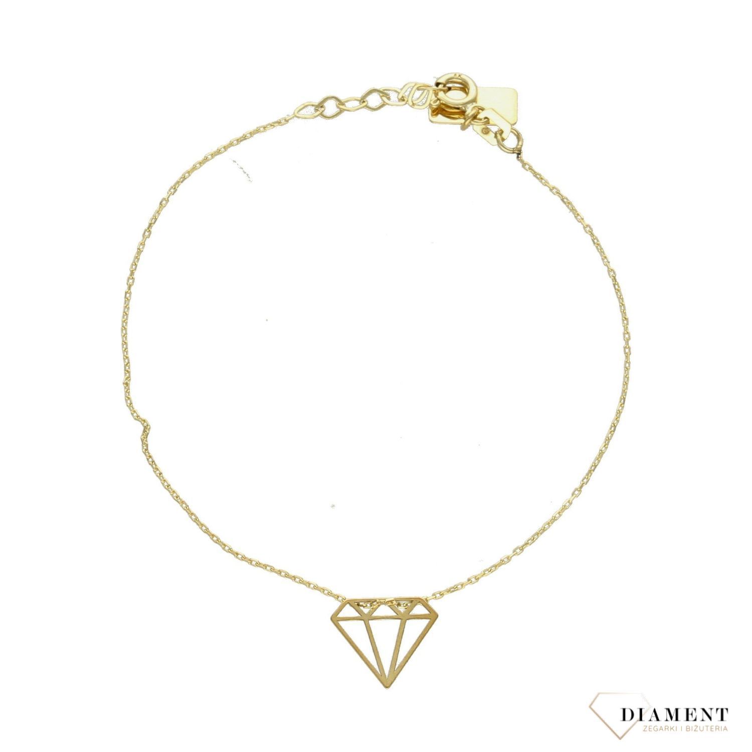 Złota bransoleta celebrytka 333 diamencik BR 5002.jpg